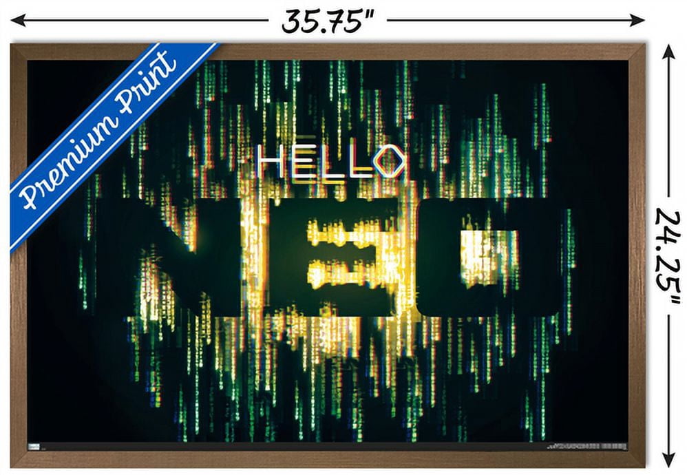 The Matrix: Resurrections - Hello Neo Wall Poster, 22.375" x 34", Framed