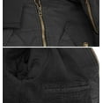 thumbnail image 3 of Men’s Classic Two Tone Cotton Sherpa Lined Zip Up Flight Pilot Bomber Jacket (Black, L), 3 of 3
