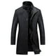thumbnail image 2 of Nuevo gabardina de cuero de lujo para hombre, chaqueta de cuero informal de negocios con una hilera de botones, abrigo largo negro de Pu para hombre, talla grande 4xl, 2 of 5