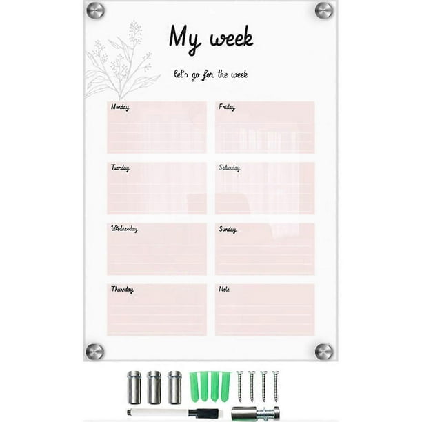 Simple Handwritten Message Board Transparent 29.7x21cm Acrylic Reminder For Families 1 Set
