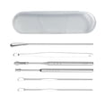 thumbnail image 2 of Juego de cucharas para cerumen, 6 piezas Juego de cucharas para cerumen de acero inoxidable para evitar resbalones Herramientas de eliminación de cera para oídos de fácil limpieza(#1), 2 of 5