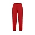 thumbnail image 5 of Cethrio Girls Sweatpants with Pockets, Sports Casual Relaxed Fit Elastic Waist Running Joggers Red Size 6, 5 of 6
