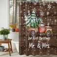 thumbnail image 4 of Christmas Truck Shower Curtain, Winter Snowflake Xmas Tree Wood Grain Brown Waterproof Fabric Shower Curtains with 12 Hooks, Bathroom Curtain Set for Bathroom Accessories Decor, 72 x 72 Inches, 4 of 9