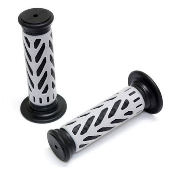 Krator ATV / PWC Web Hand Grips Black & Grey Rubber Pair Compatible with Yamaha Warrior