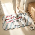 thumbnail image 5 of KKOUHVY Bathroom Rugs, Wavy Edge Cute Irregular Bath Mat, Absorbent Dries Quickly Non-Slip Soft Bathroom Decor, Suitable for Tub&Shower, 5 of 5