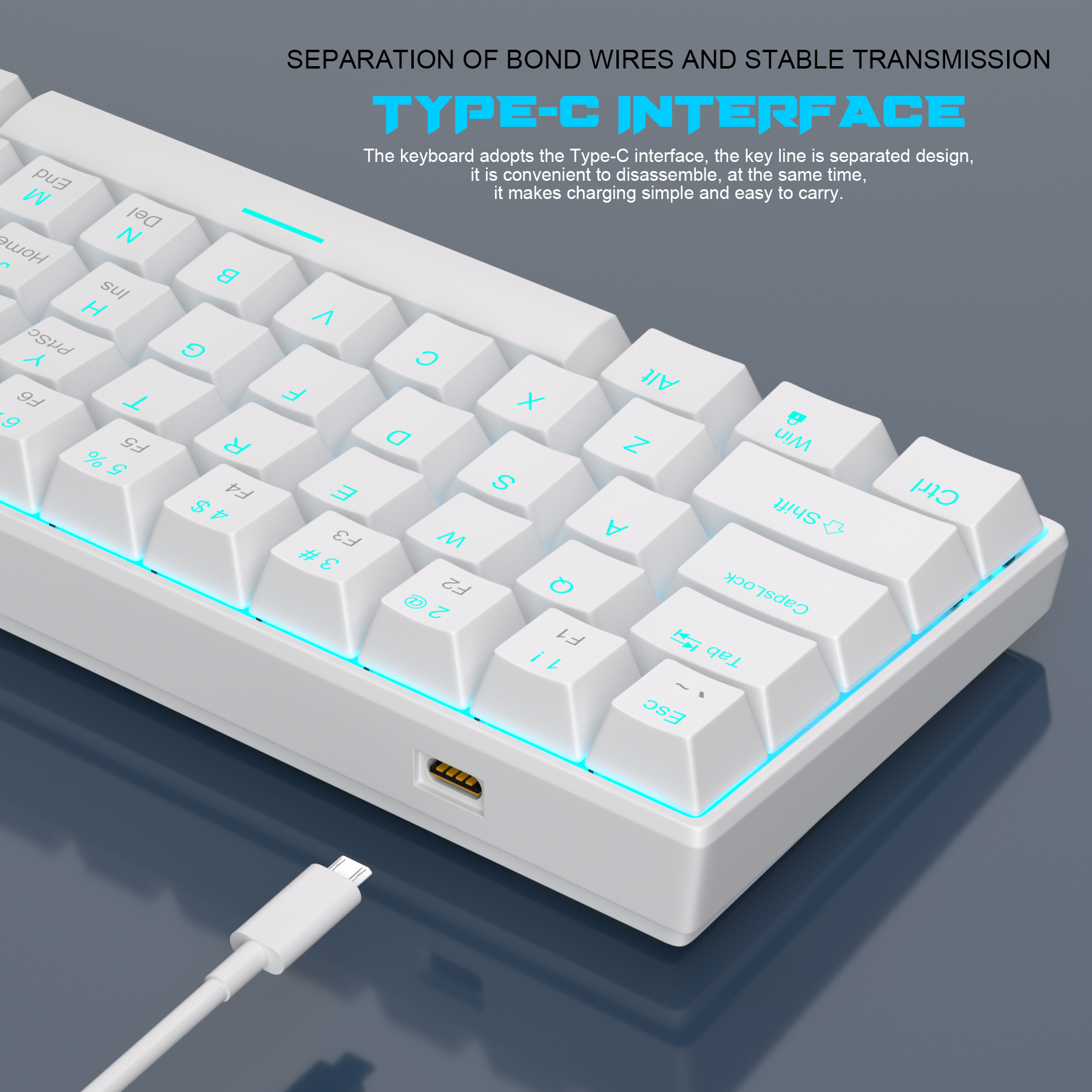 MageGee 60% Mechanical Gaming Keyboard White photo 5