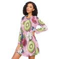 thumbnail image 3 of FORMRS Womens Long Sleeve Nightgowns Crew Neck Sleep Shirt Soft Pajamas Sizes S-3XL, Pink Blueberries, 3 of 8