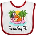 thumbnail image 3 of Inktastic Tampa Bay Florida Flamingo Girls Baby Bib, 3 of 4
