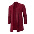 thumbnail image 3 of Kmbangi Cardigan pour Homme, Col Châle, Manches Longues, Cardigan Long Tricoté, Cape Drapée Décontractée d'Automne pour Mode Urbaine, 3 of 5