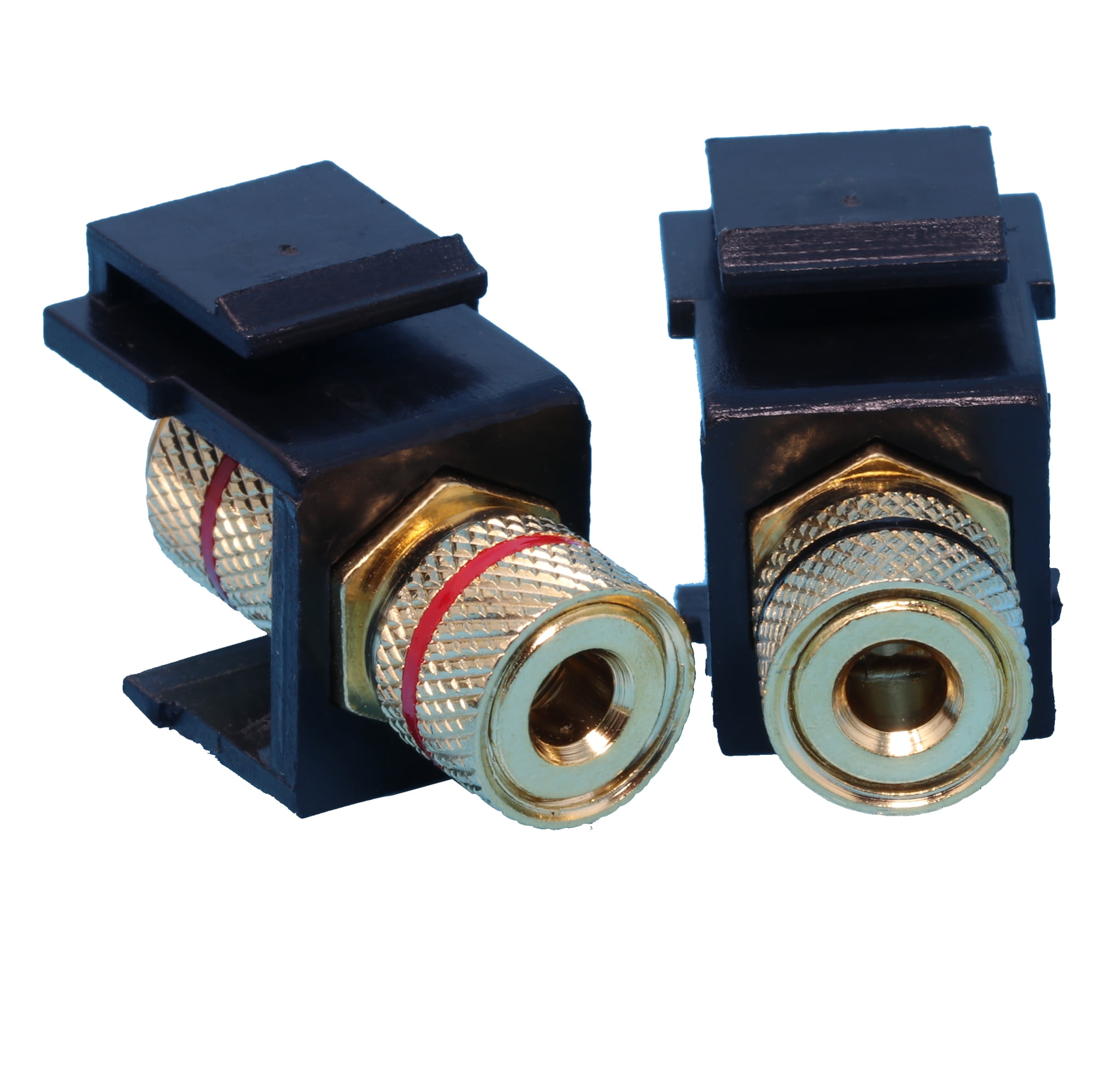 (2 PACK) BANANA JACK PLUGS KEYSTONE JACKS FOR SPEAKER CONNECTION