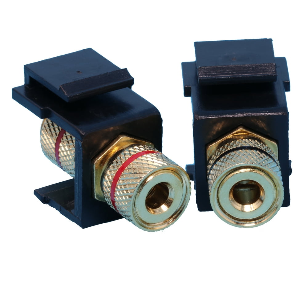 (2 PACK) BANANA JACK PLUGS KEYSTONE JACKS FOR SPEAKER CONNECTION