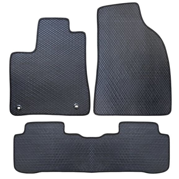All Weather Floor Mats for 2014 to 2019 Toyota Highlander with Safety locks - Front and Rear - Black - ecoMats