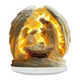 thumbnail image 1 of Belen de Navidad, letrero acrílico de mesa, adorno plano en 2D para decorar estanterías en hogares cristianos, 1 of 7