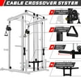 thumbnail image 6 of RitFit Multi-Function Power Rack Cage PPC03 with Adjustable Cable Crossover System,1000LBS Capacity, Full Home Gym Workout with J-Hook, Landmine and Other Attachments-Black, 6 of 10