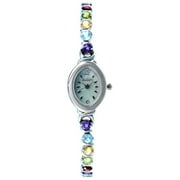 Women's Gemstone Tennis Bracelet Watch, Mother of Pearl Dial