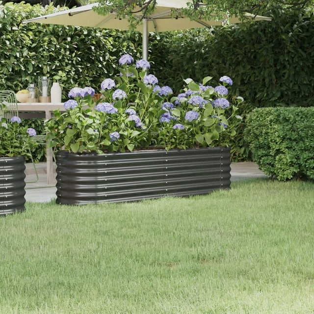 vidaXL Jardinière Surélevée de Jardin en Acier Thermolaqué 152x40x36 cm Anthracite