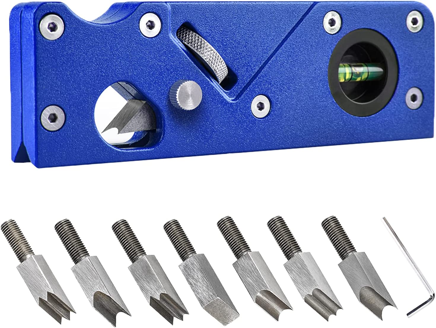 Woodworking Handheld Chamfer Planer with 8PCS Cutter Heads and 1PCS