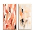 thumbnail image 2 of Designart "Nutshell Waves Abstract Watercolor Creation III" Abstract Shapes Framed Wall Art Set Of 2 - Transitional Pink Frame Gallery Set For Office Decor, 2 of 6