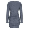 thumbnail image 5 of LEKWK Sweater Dress for Women Knit Long Sleeve V Neck Bodycon Dress Mini Dress Warm Ribbed Knit Dress Slim Fit Spring Dresses Club Night out Wear, 5 of 6