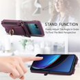 thumbnail image 4 of Decase Fashion Hybrid Phone Case Compatible with Motorola Razr+ 2024 Wallet Cover with Ring Crossbody Wrist Strap Lanyard Credit Card Holder Slot Fits for Motorola Razr+ 2024 Women Men,Darkpurple, 4 of 9