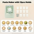 thumbnail image 6 of Electric Pasta Maker, 260W Pasta Maker Machine with Cleaning Scraper and Dumpling Wrapper Tool,Noodle Pasta Maker Machine with 13 Noodle Shapes To Choose for Home Kitchen Use,Green, 6 of 26