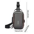 thumbnail image 4 of Naxoaeo Anti-Theft Crossbody Bag, Sling Bag for Men Women, PU Leather Chest Shoulder Bag with Password Lock, Water-Resistant Everyday Bag for Phone Wallet, Travel, Commute, Adjustable Strap, 4 of 7