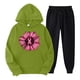 thumbnail image 1 of Puntoco Mujer Otoño E Invierno Día Del Cáncer De Mama Casual Manga Larga Con Capucha Estampado Sudadera Y Pantalones Traje Verde M, 1 of 2