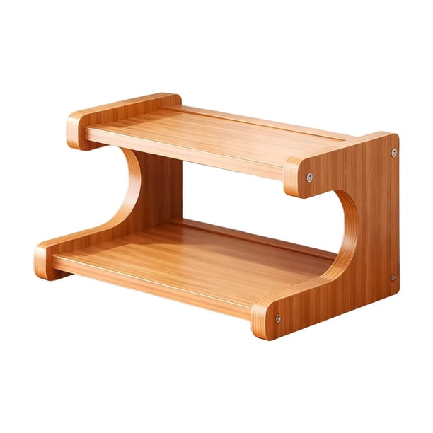 Estante de madera para tazas, estante de encimera para tazas de café, organizador de exhibición de tazas de 2 o 3 niveles para estación de café, estante que ahorra espacio para gabinete de cocina,