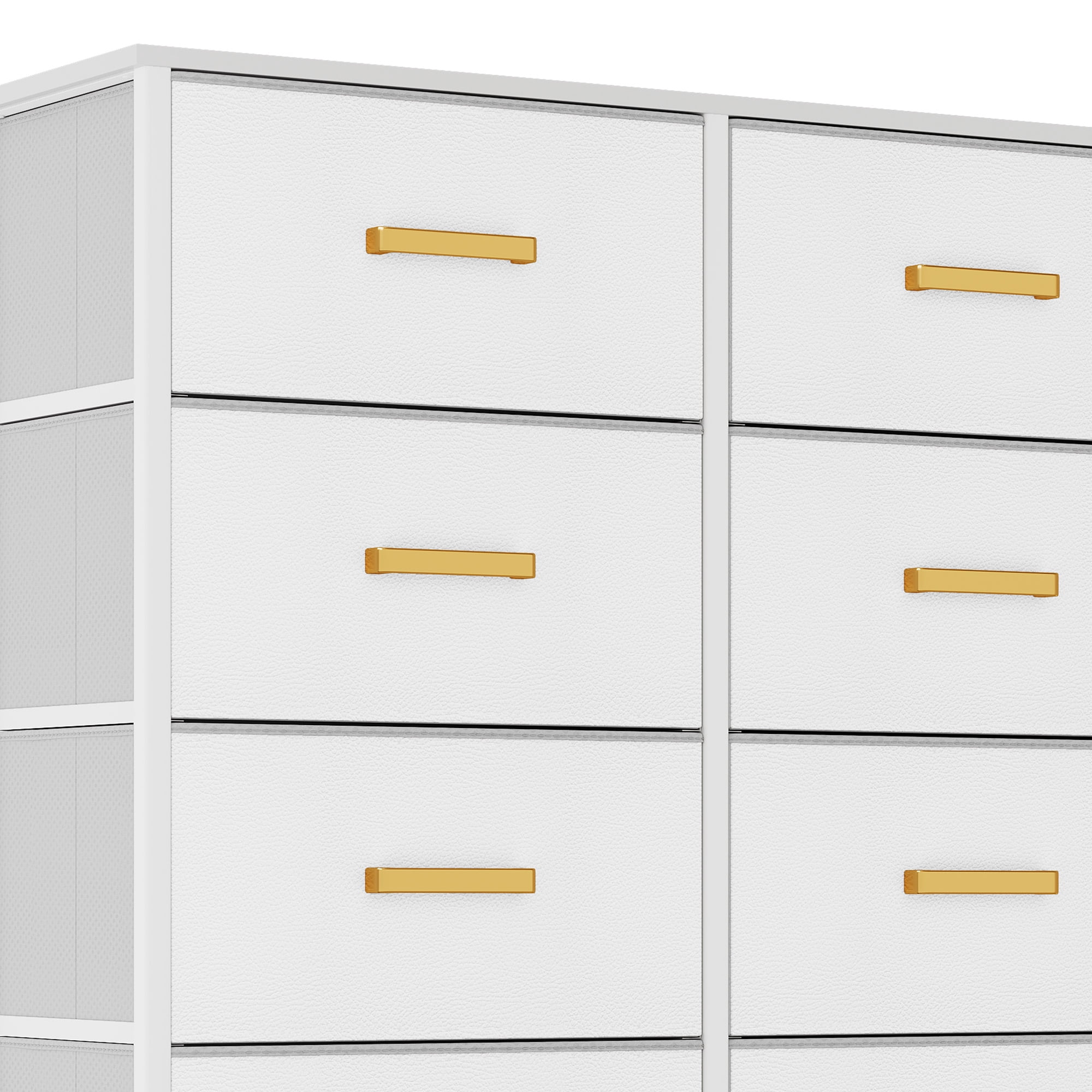 Uforic 8 Drawer Fabric Chest of Storage Dressers for , Closet, Living Room, White