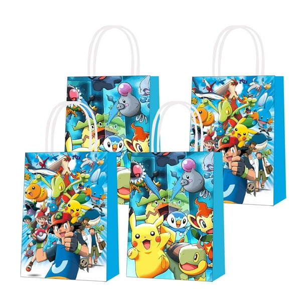 16 Bolsas de Fiesta de Cumpleaños con Tema de Eevee, Decoraciones para Fiesta de Cumpleaños, con Asas, Bolsas de Regalo de Dulces para Fiesta de Cumpleaños