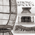thumbnail image 3 of Wicker Egg Chair With Cushion (Silver Cloud - Brown Base), 3 of 4