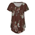 thumbnail image 5 of USSUMA Plus Size Pleated Flowy Summer Tops for Women 2022 Trendy Floral Print Button Womens Tunic Tops V Neck Basic Shirts Tees Short Sleeve Dressy Blouses for Women, 5 of 6