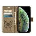 thumbnail image 6 of Allytech for Apple iPhone X/iPhone XS Case,Shockproof Stylish PU Leather Bling Glitter Diamond Embossed Pattern Flip Holder Magnetic Clasp Card Slots Wallet Phone Case Cover,Gray, 6 of 9