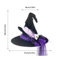 thumbnail image 3 of DHFJKG Halloween Witch Hat, Wide Brim Wizard Hat With Skull, Halloween Party Accessory, 3 of 4