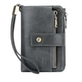thumbnail image 2 of Cartera de cuero para mujer con bloqueo RFID, cartera para mujer, cartera multifuncional de tres pliegues, estilo corto, monedero vintage de gran capacidad, almacenamiento y organización, almacenamien, 2 of 6