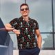 thumbnail image 4 of Balery Skeleton with Roses Camisa Polo de Hombre con Estampado, de Manga Corta y Tejido Medio, Camisa Tipo Golf Polo-Small, 4 of 6