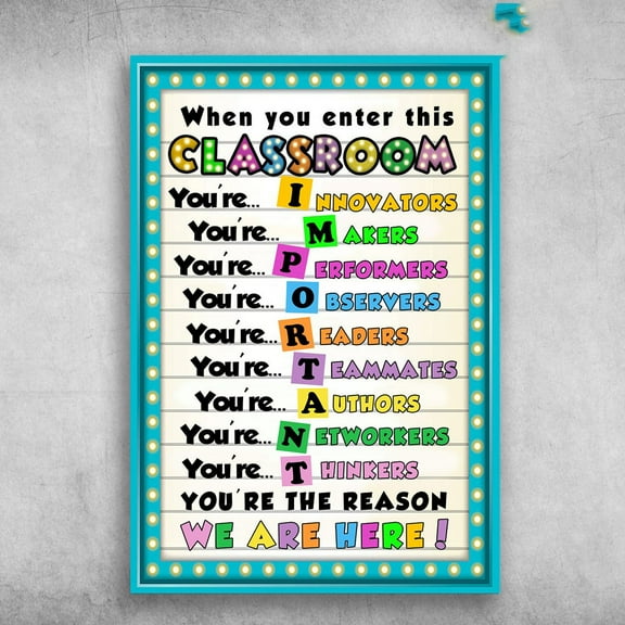 Classroom Rules - When You Enter This Classroom, You're Innovators, You're Makers, You're Performers 11 x 17 Inch Poster