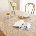 thumbnail image 4 of Enova Home 54" x 86" Beige Crochet/Lace Tablecloth High Quality Rectangle Cotton and Linen Tablecloth, 4 of 6