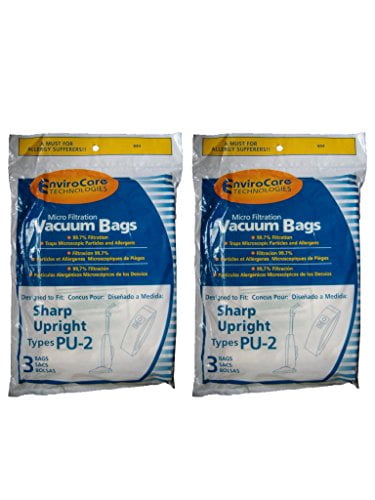 Sharp Style PU2,PU-2 EC03PU2 Upright Allergen Vacuum Cleaner Bags 