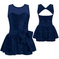 thumbnail image 6 of inhzoy Kids Girls Sequins Gymnastic Leotard Jumpsuit Latin Jazz Ballroom Costumes Ballet Dancewear 4-14 Navy Blue 10, 6 of 6