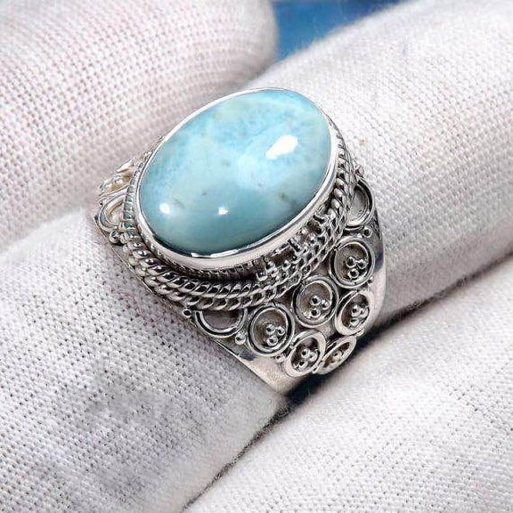 Fashion Blue Turquoise Diamond Ring