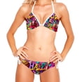 thumbnail image 2 of Easter Font Women's Bikini Set with Detachable Sponge and Adjustable Strap, Two-Pack, Ideal for Beach and Pool, One-Piece Swimsuits Swimwear Swimsuits, 2 of 6