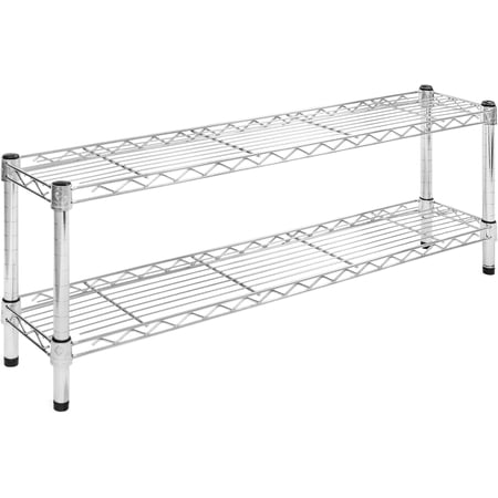 8" d x 42" w Chrome Wire Shelving with 2 Tier Shelves, 800lbs Capacity Each, Modern, Contemporary, Industrial Style