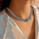 thumbnail image 2 of Collar gargantilla de cadena de aleación de moda con dije de conector geométrico, joyería dorada --- Código de producto 43802, 2 of 5