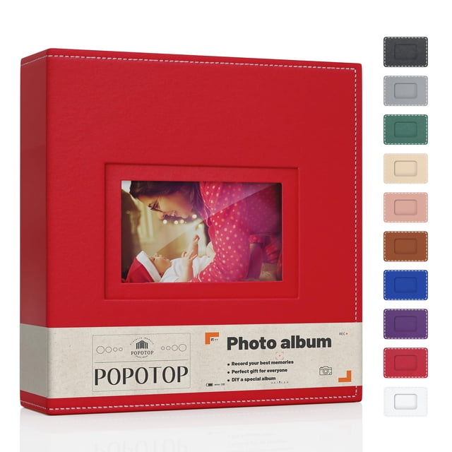 Álbum de fotos Popotop 4x6 con tapa de piel, 50 páginas