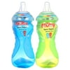 Nuby Active Sipeez Straw Sippy Cup, Blue/Green, 10 fl oz, 2 Pack
