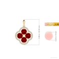 thumbnail image 3 of ANGARA Lab Grown 1.84 Ct Diamond Framed Lab Ruby Clover Pendant for Women in 14K Yellow Gold (Size-4.5mm) | July Birthstone, Birthday, Anniversary, Jewelry Gift for Women | Lab-Grown Ruby Necklace, 3 of 7