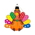 thumbnail image 2 of Thanksgiving Turkey Door Hanger with Turkey Feathers and Colorful Cardstock, Fall Door Decor for Front Door Hanging Sign, Thanksgiving Party Photo Prop for Fall Party Decorations,, 2 of 5