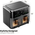 thumbnail image 3 of Chefman Dual Basket Digital Air Fryer Oven w/ Easy View Windows, 2 Independent 2.75L (3 Qt) Baskets - Black, New, 3 of 9