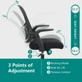 thumbnail image 4 of edx Ergonomic Office Chair, Mesh Desk Chair with Flip up Arms and Storable Lumbar Support for Home Office Standing Desk, Black, 4 of 9
